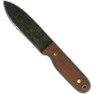 LT Wright Knives Bushcrafter HC Convex Grind 1075, Natural Micarta Fixed Blade Knife